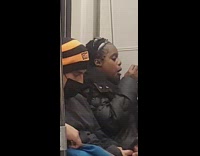 Collab Subway Creatures - Lady on subway eats sandwich pt. 2