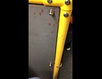 Red stains blood ketchup subway bus train