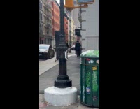 Woman wears huge shopping bag for photoshoot