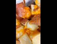 Freshly roasted potatoes produce bird like sounds