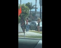 Pink bikini girl jeans dirty car window 