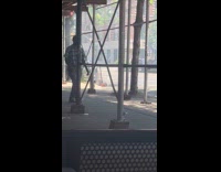 E-scooter on fire battery explode at street