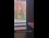 Woman green jacket face mask remove pictorial