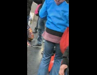 Person in Subway Train Walks in Place Nervously