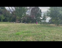 Man pink bodysuit ride OneWheel board park