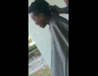 Collab WeirdM - Kid lifted with a comb through his hair by the barber