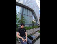 Woman balancing on train tracks and falls 