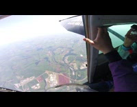 Sky diving first person POV 