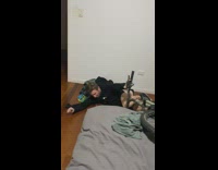 Guy tries to ride bike on wall 