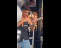 James Charles wardrobe malfunction at store launch