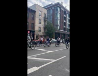Bike parade do wheelie on the street Part 2