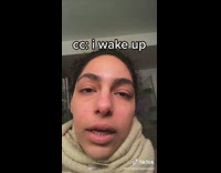 Collab BitchIG2 - Girl brown turtle neck sweater tiktok wake up