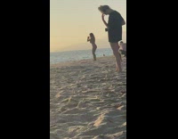 Woman bikini squats exercise cameraman butt angle