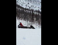 Collab SendItOfficiall - Man ride snow bike and then fell