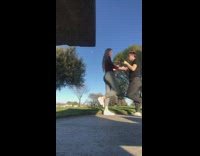 Friends playing game at park ignore girls 