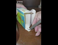 Girl draws face on box makes it dance 