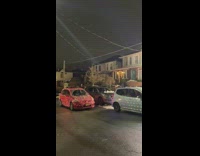 Apartment with bright christmas decorations and lights 