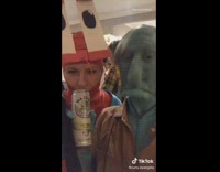 Collab VIBES - Girl squidward halloween costume clarinet brown shirt 