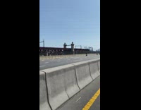 Bunch of bikers drive on road 