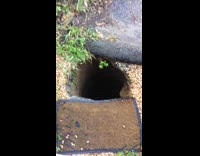 Septic tank cover collapsed after heavy rain