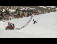 Man ski and jumps from the snow blower truck Part 1