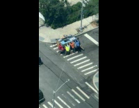 Collab winy - Construction workers help out guy on the food cart