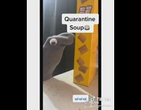 Quarantine soup sock puppets cereal with juice