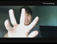 Blue shirt guy moves fingers trick television  