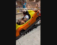 Go kart goes under other kart in front