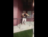 MUSIC people dancing in pool and girl dancing along 