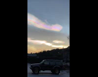 Colorful nacreous clouds on the sky