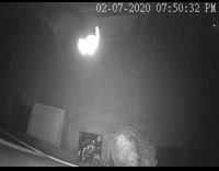 Spider hangs in front of security camera