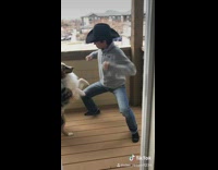 Collab BitchMP - Guy black cowboy hat dance with dog