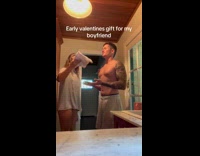 Woman gives boyfriend early Valentines day gift