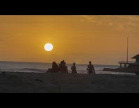 Girl black thong beach sunset hawaii