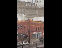 small part of roof on fire caption uhhh