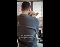 Husband says goodbye to dog not wife