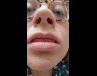 Womans tongue sticks out every morning