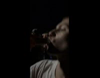 Drunk white shirt guy falls off roof 