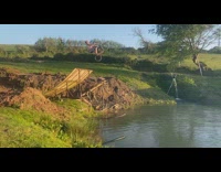 Shirtless guy tries to do backflip with bike into lake fail 