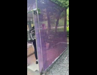 Purple public bathroom turns private when locked 