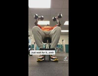 Guy falls on workout bench that is not secured