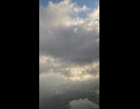 View of clouds from airplane time lapse