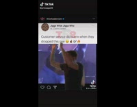 Guy dances to customer service music 