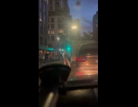 Woman wears thongs dances on the street