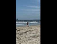 Girl white bikini selfie beach oil field