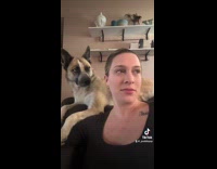 Woman pranks dog by singing out loud 