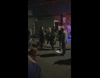 BBQ and mosh pit happens during live rock concert 