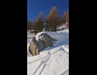 guy black outfit ski fail slow motion