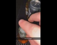 Guy puts slug into beer drinks it